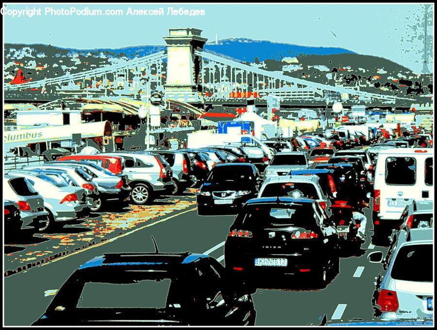 Automobile, Car, Vehicle, Assembly Line, Factory, Traffic Jam, Suv