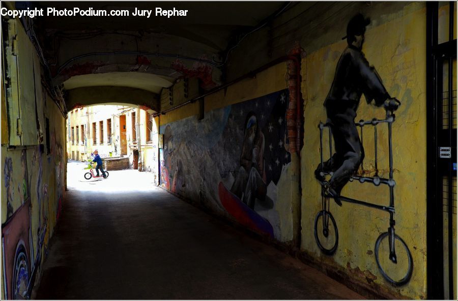 People, Person, Human, Tunnel, Alley, Alleyway, Road