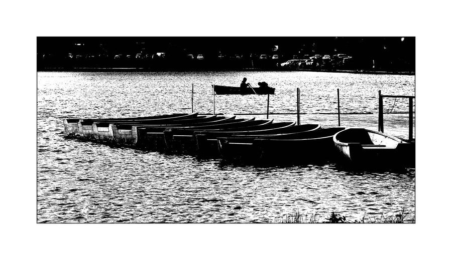 Bench, Boat, Rowboat, Vessel, Silhouette, Outdoors, Ripple