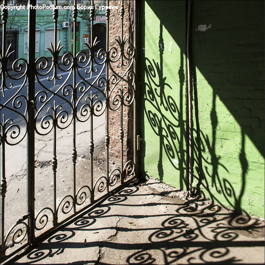 Banister, Handrail, Pavement, Arabesque Pattern, Flagstone