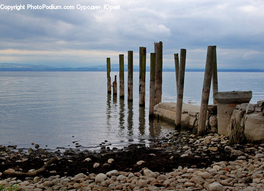 Coast, Outdoors, Sea, Water, Pebble, Dock, Pier