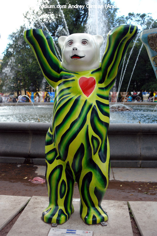 Clown, Performer, Person, Fountain, Water, Costume, Inflatable