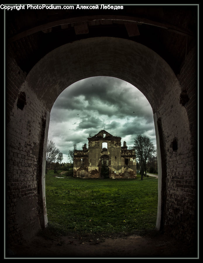 Arch, Patio, Campus, Building