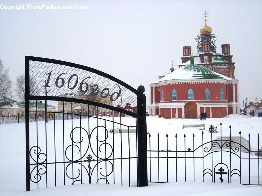 Fence, Building, Housing, Villa, Arch, Gate, Dock