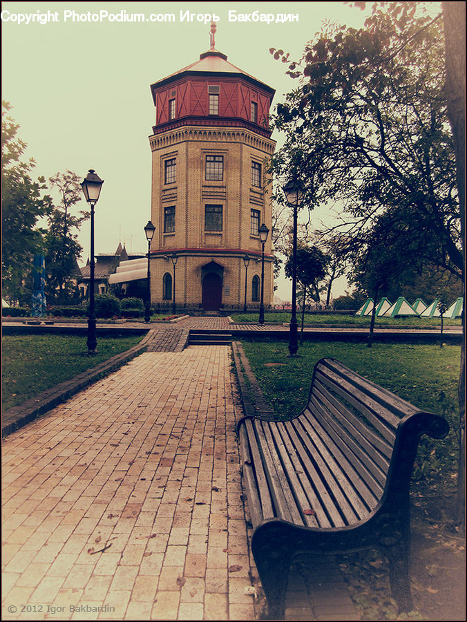 Park Bench, Bench, Architecture, Bell Tower, Clock Tower, Tower, Building