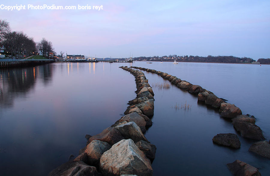 Coast, Outdoors, Sea, Water, Rock, Mountain, Harbor