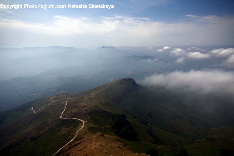 Aerial View, Azure Sky, Cloud, Outdoors, Sky, Cumulus, Mountain