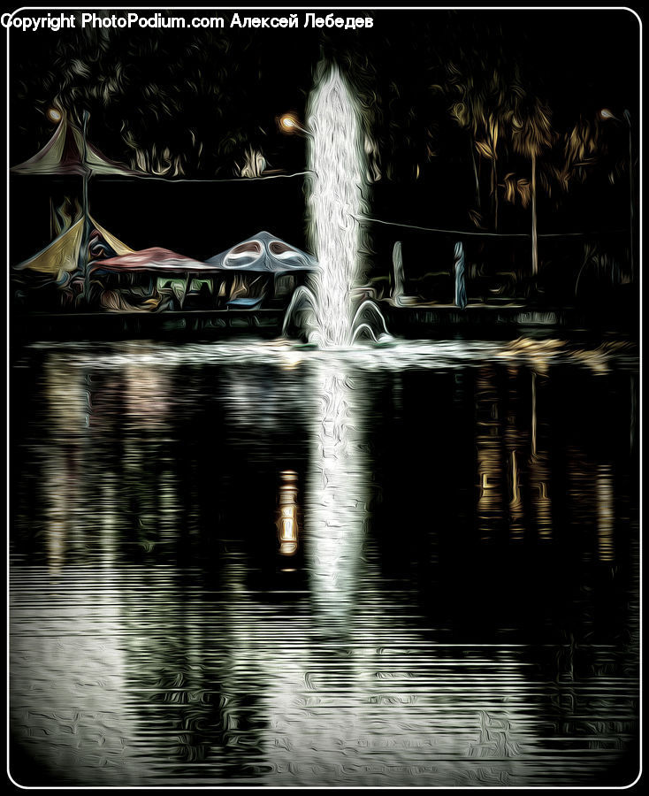 Fountain, Water, Lighting, Brochure, Flyer, Poster, Corridor