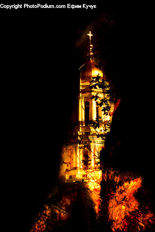 Fire, Flame, Architecture, Tower, Bell Tower, Clock Tower, Fireplace
