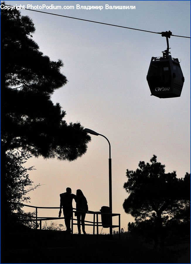 Cable Car, Trolley, Vehicle, Silhouette