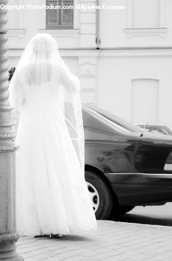 Bride, Gown, Person, Wedding, Boat, Dinghy, Automobile