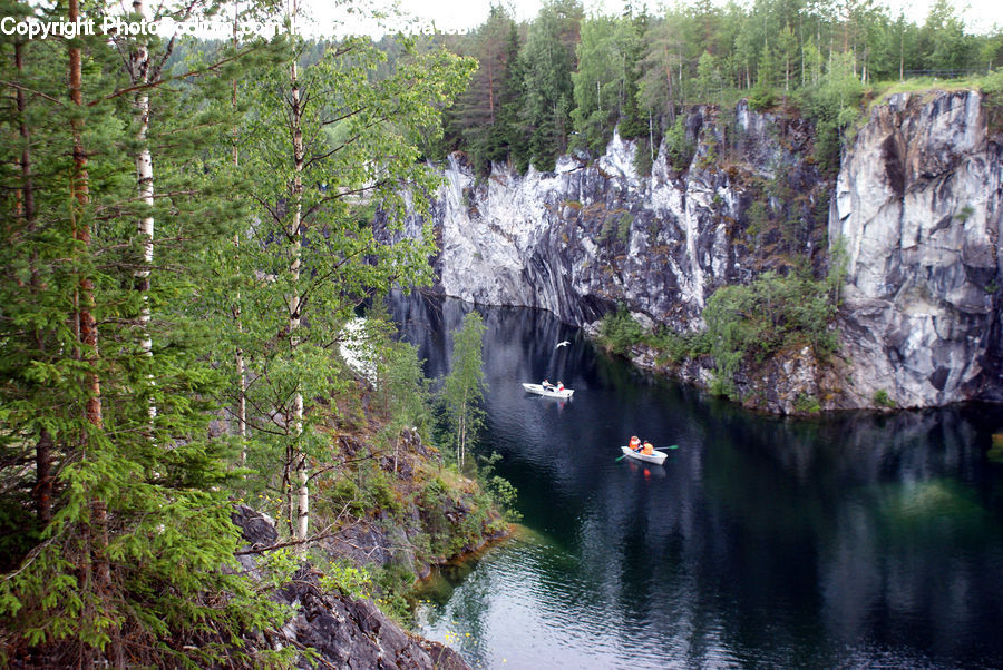 Cliff, Outdoors, Boat, Canoe, Kayak, River, Water