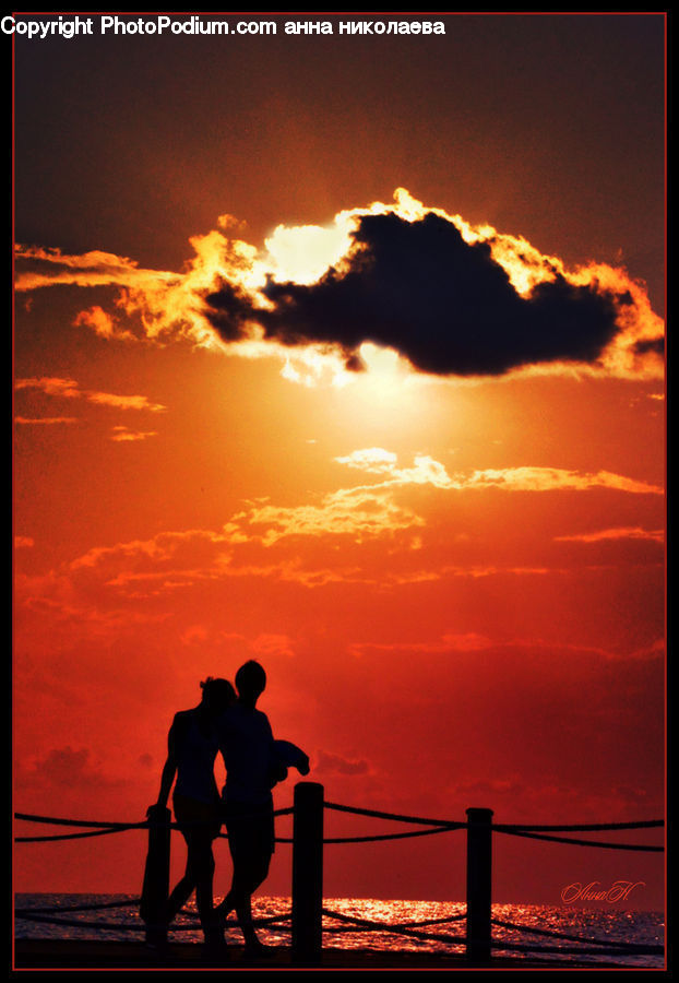 Human, People, Person, Silhouette, Azure Sky, Cloud, Outdoors