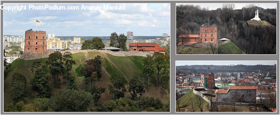 Collage, Poster, Architecture, Housing, Monastery, Aerial View, Mountain