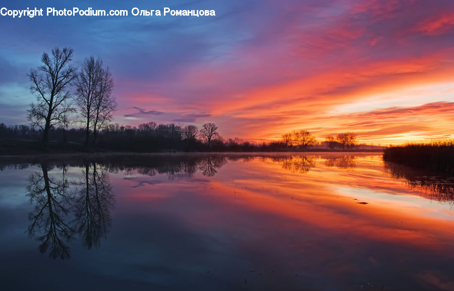 Flood, Dawn, Dusk, Red Sky, Sky, Sunrise, Sunset