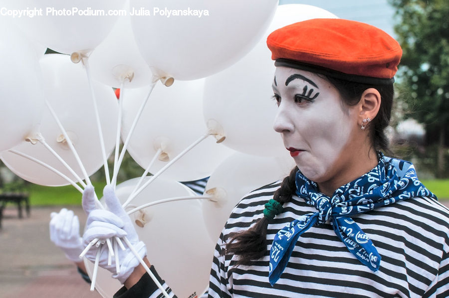 People, Person, Human, Clown, Mime, Performer, Flora