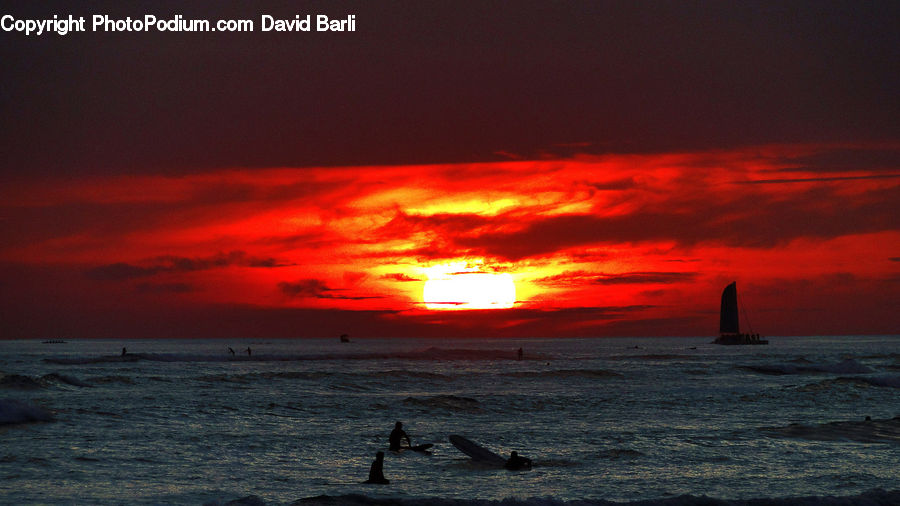 Dawn, Dusk, Red Sky, Sky, Sunrise, Sunset, Beach