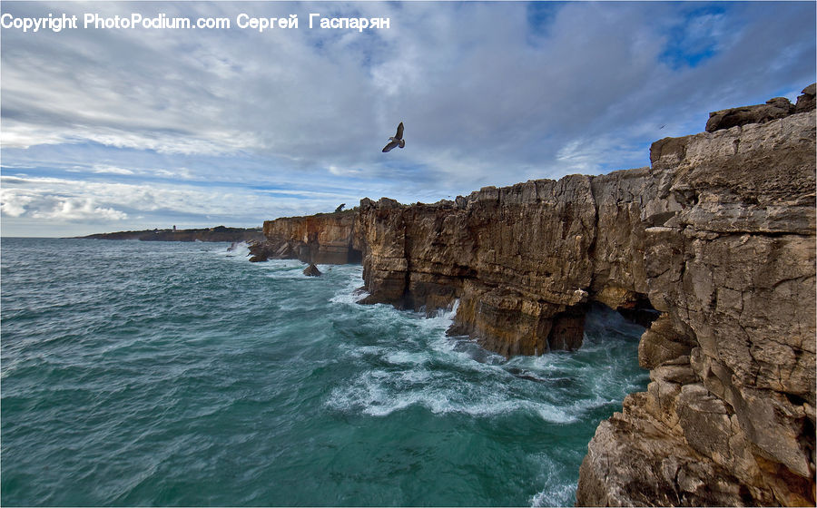 Cliff, Outdoors, Rock, Promontory, Water, Sea, Nature
