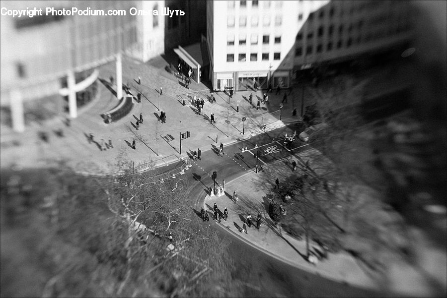 People, Person, Human, City, Downtown, Intersection, Road