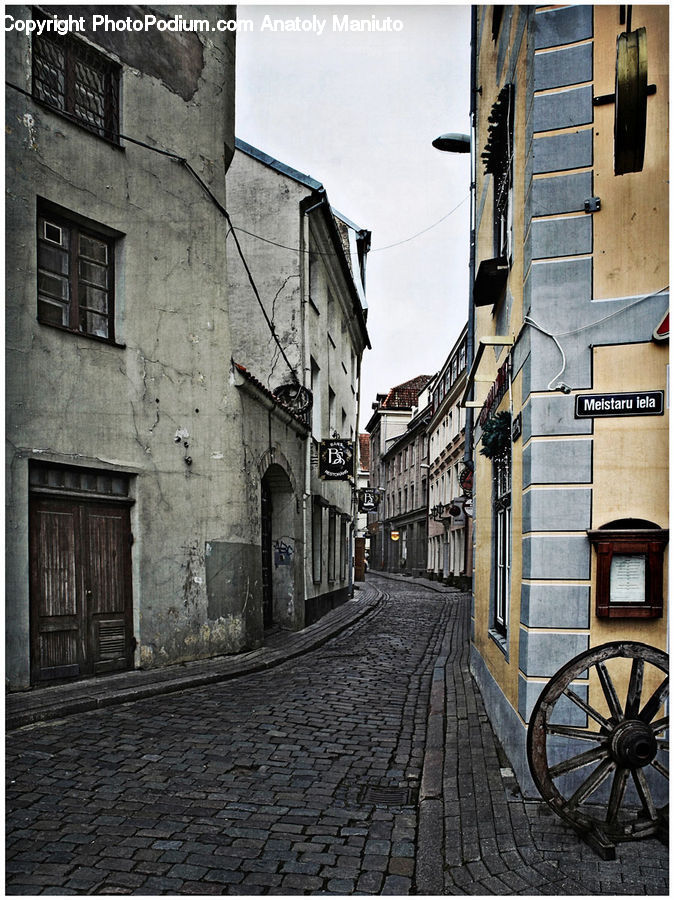 Alley, Alleyway, Road, Street, Town, Brick, Building