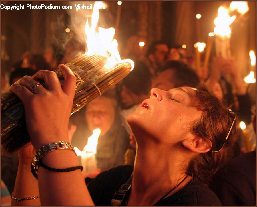 People, Person, Human, Fire, Candle, Night Club, Night Life