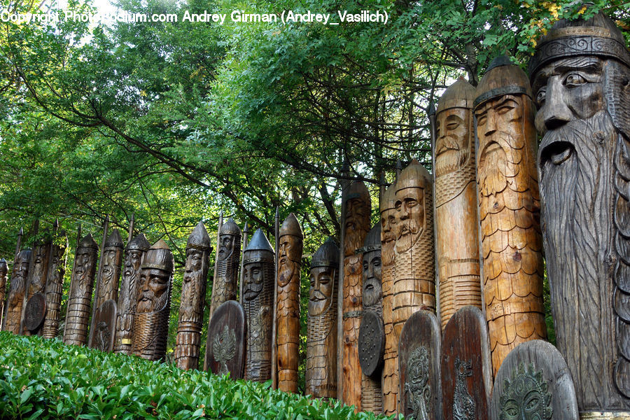 Tiki, Totem, Birch, Tree, Wood, Ruins, Column