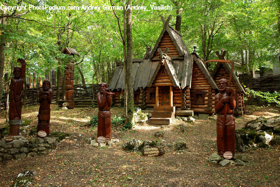 People, Person, Human, Building, Hut, Log Cabin, Shack