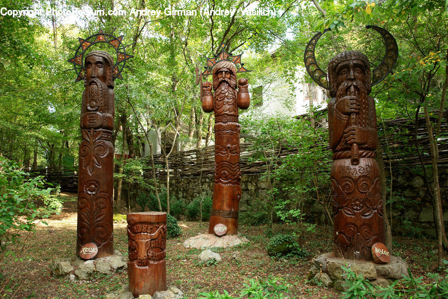 Tiki, Totem, Forest, Grove, Land, Rust, Vegetation