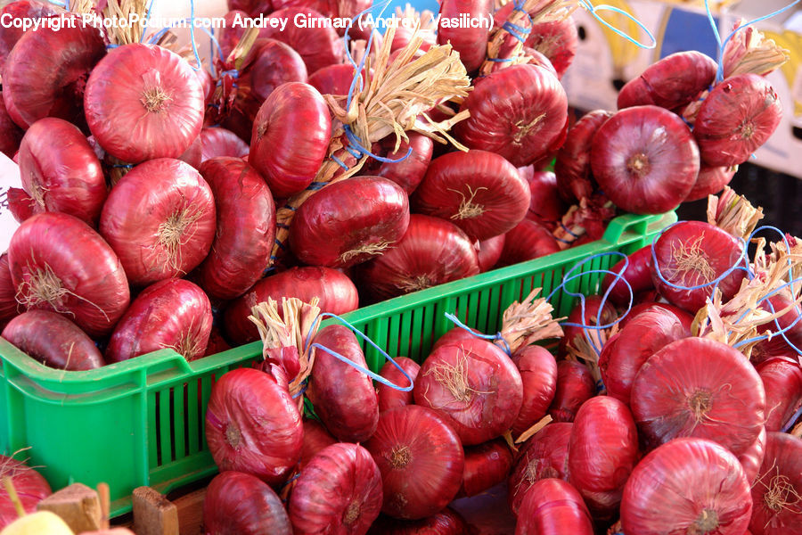 Fruit, Onion, Produce, Shallot, Vegetable, Market, Garlic