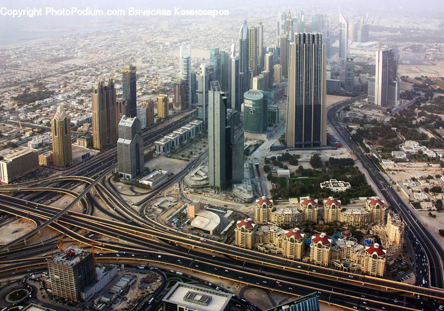 City, Downtown, Metropolis, Urban, Aerial View, Building, High Rise