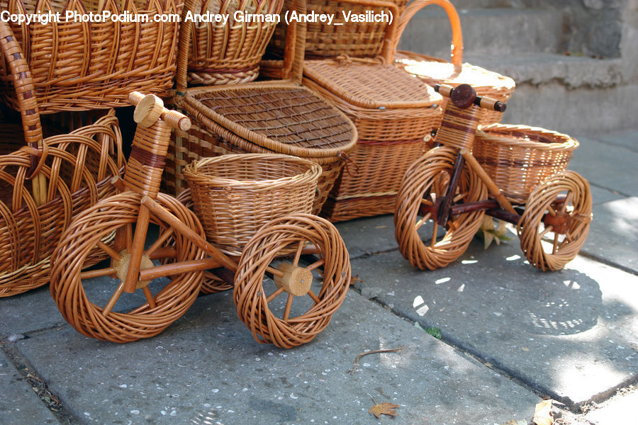 Basket, Knitting, Linen, Woven, Furniture
