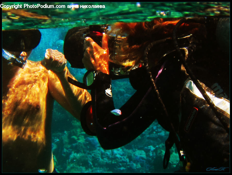 Bottle, Diver, Diving, Sport, Water, Person, Astronomy