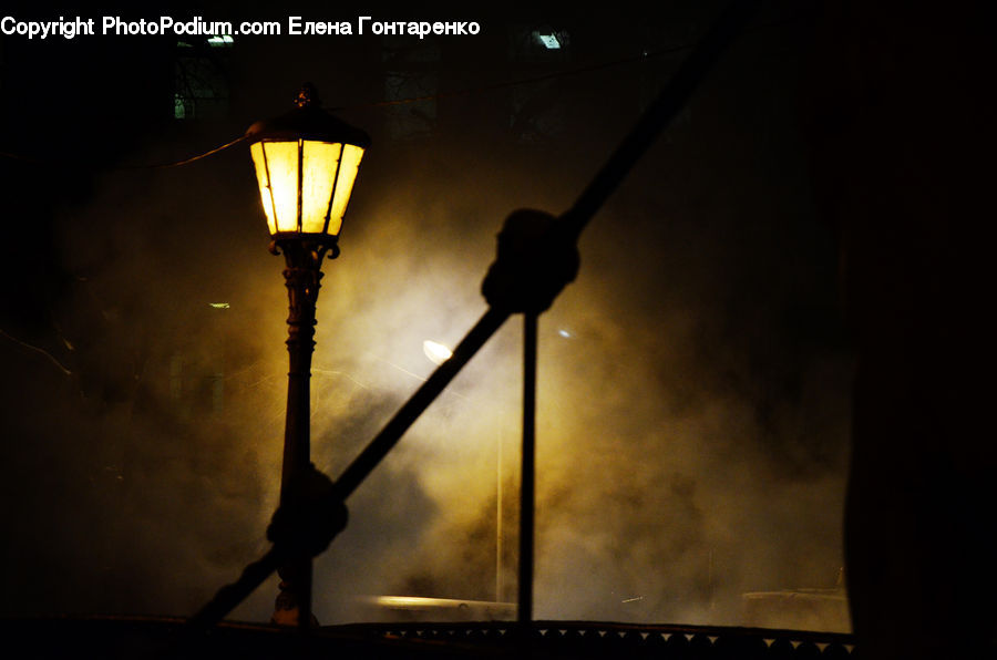 Lamp Post, Pole, Silhouette, Lamp, Lampshade, Table Lamp, Lantern