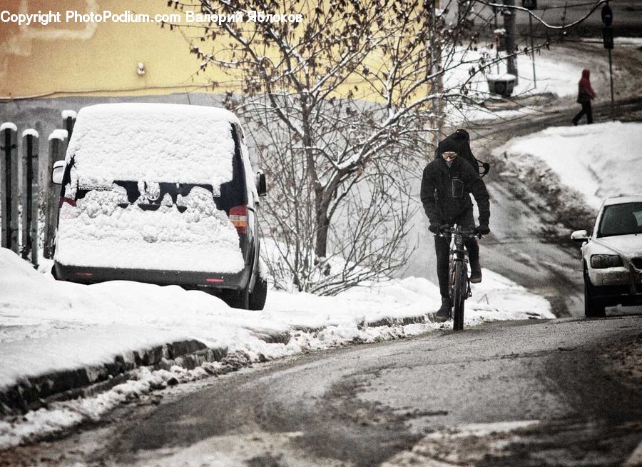 Human, People, Person, Bicycle, Bike, Cyclist, Ice