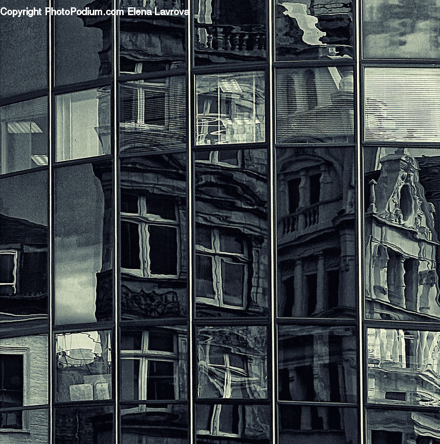 Collage, Poster, Window, Apartment Building, Building, High Rise, City