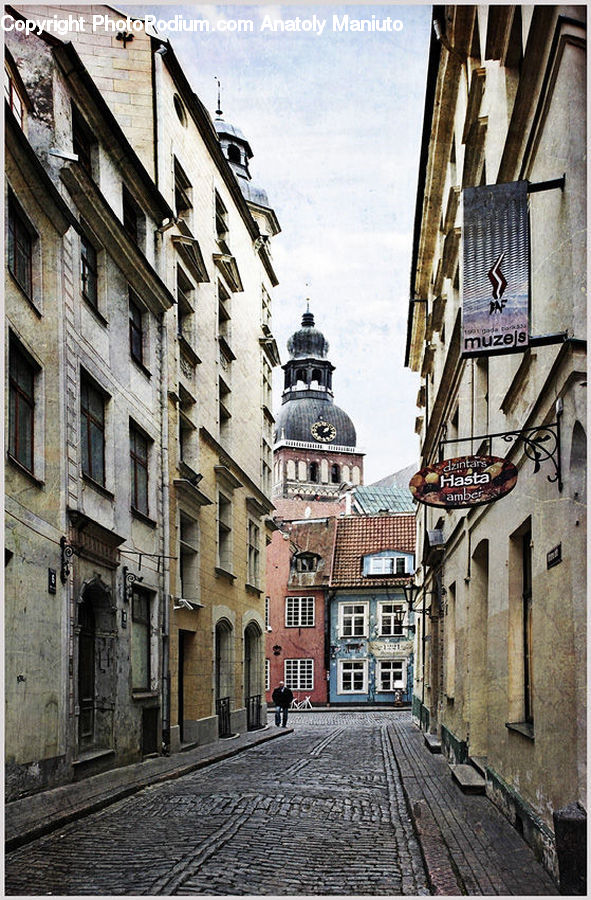 Architecture, Tower, Alley, Alleyway, Road, Street, Town