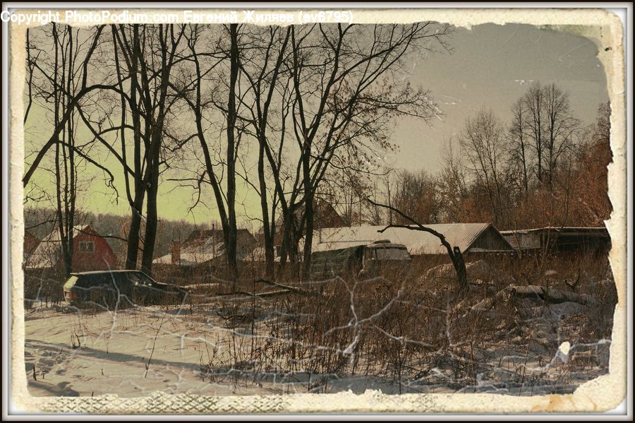 Countryside, Field, Rural, Farm, Rubble, Ruins, Art