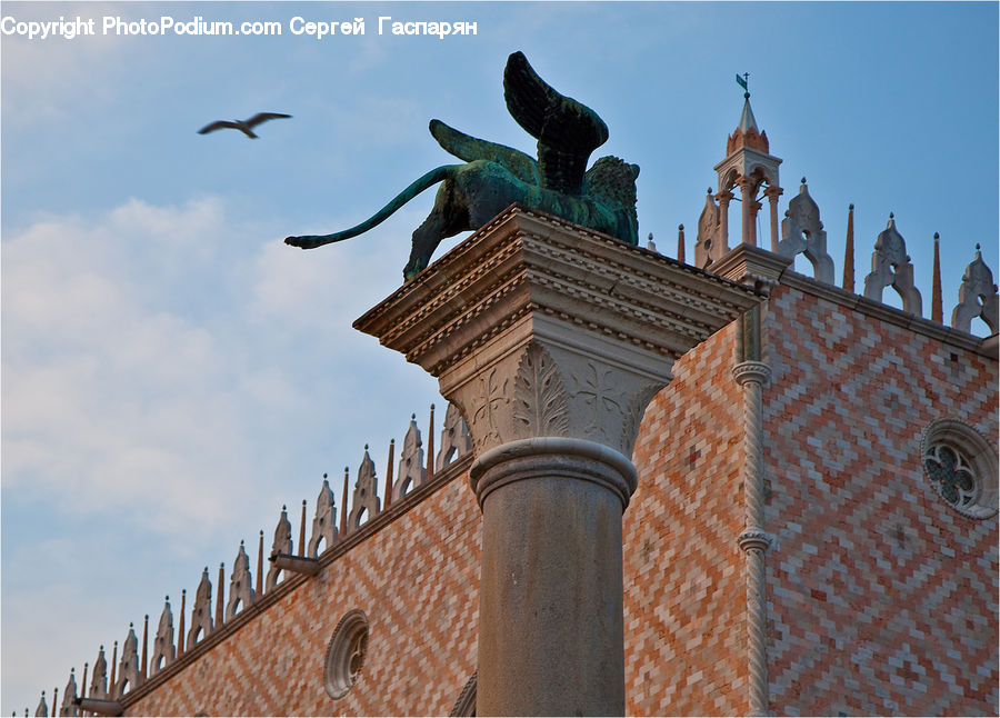 Bird, Blackbird, Crow, Architecture, Dome, Mosque, Worship