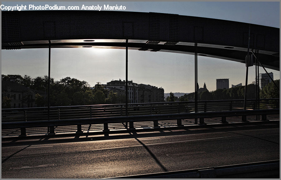 Freeway, Overpass, Bench, Canopy