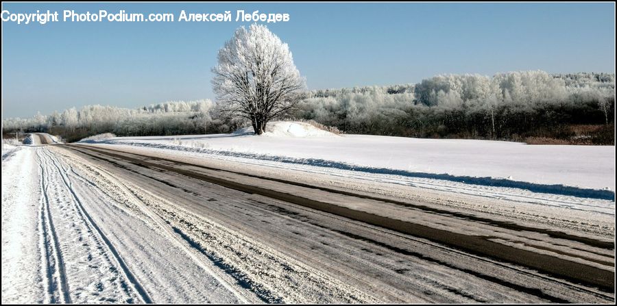 Frost, Ice, Outdoors, Snow, Dirt Road, Gravel, Road