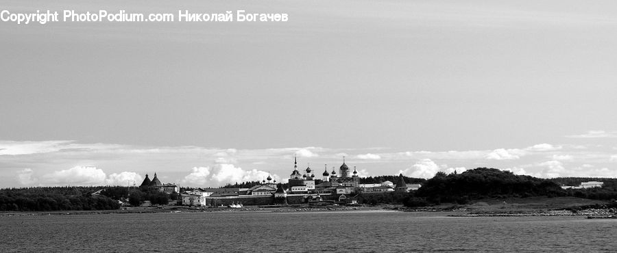 Cloud, Cumulus, Sky, Factory, Waterfront, Refinery, Countryside