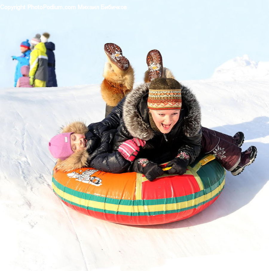 People, Person, Human, Sled, Tubing, Water, Female