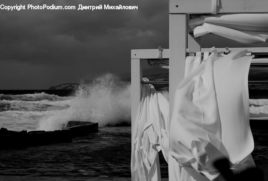 Outdoors, Sea, Sea Waves, Water, Storm, Weather, Paper