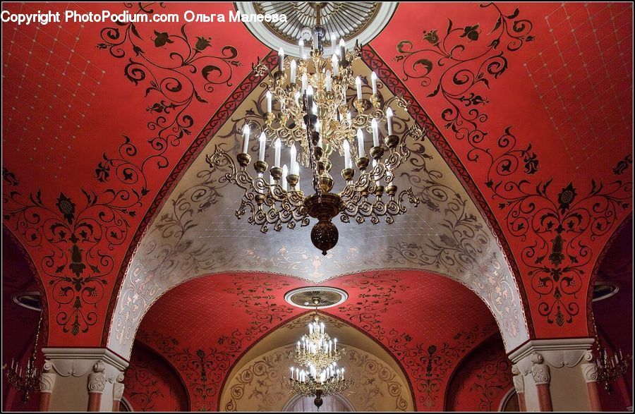 Chandelier, Lamp, Architecture, Shrine, Temple, Worship, Arch