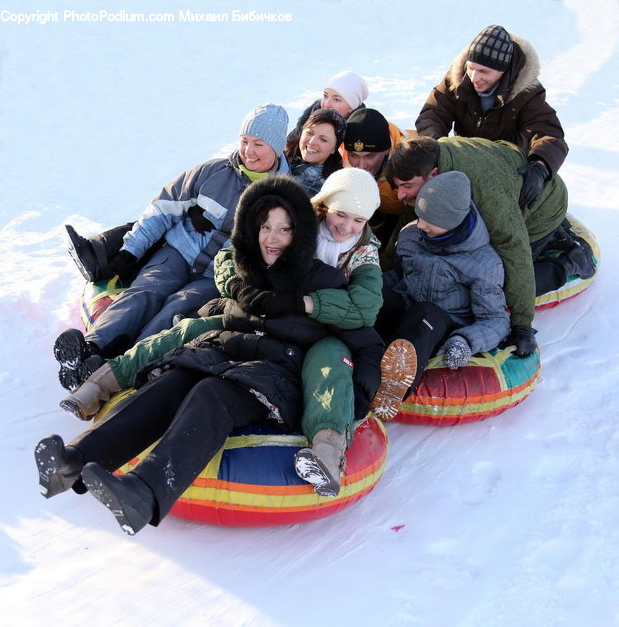 People, Person, Human, Sled, Female, Crowd, Baby