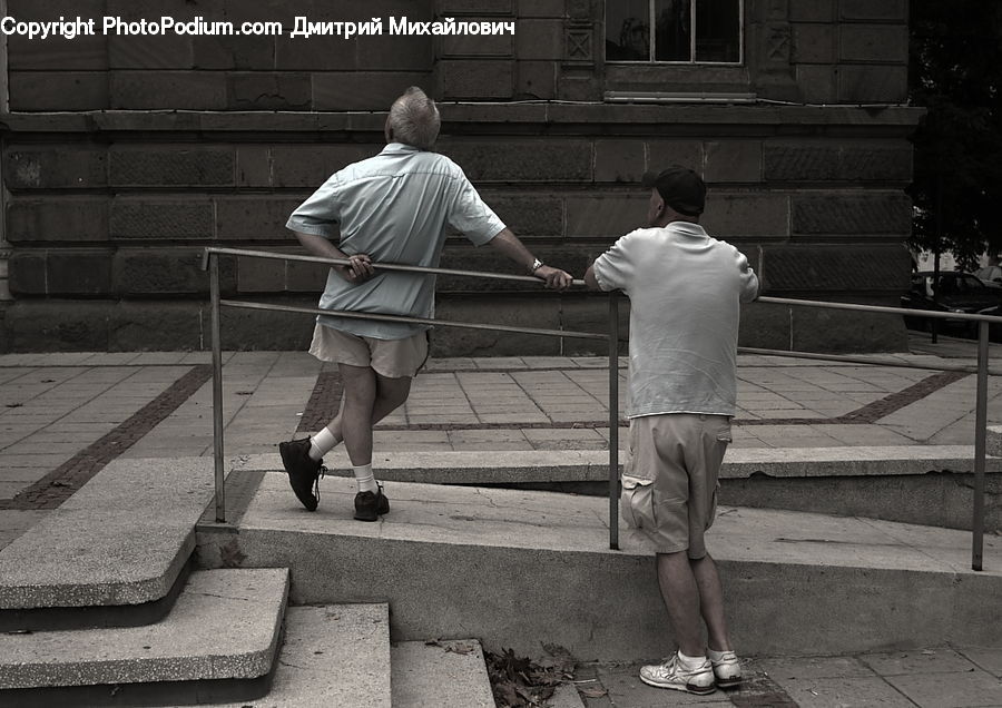 People, Person, Human, Shorts, Bench, Back, City