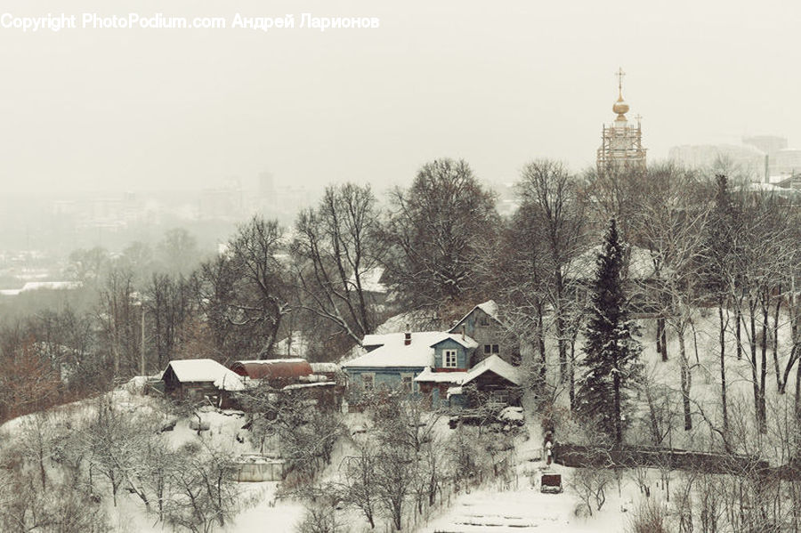 Building, House, Housing, Cottage, Ice, Outdoors, Snow