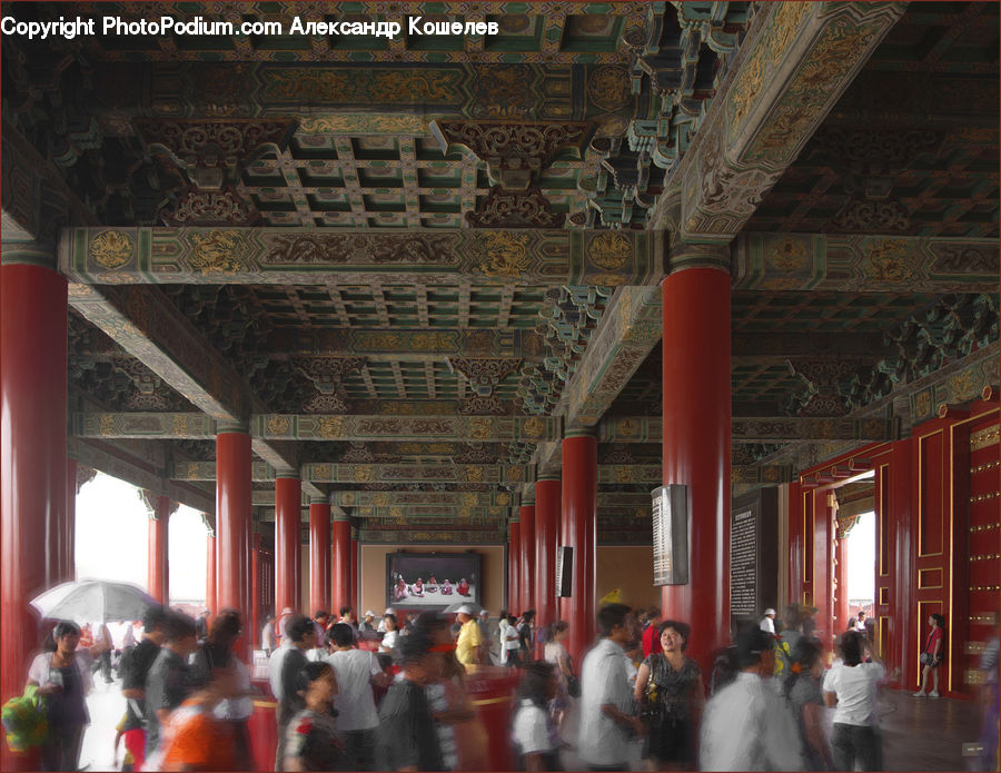 Architecture, Shrine, Temple, Worship, Column, Pillar, Corridor