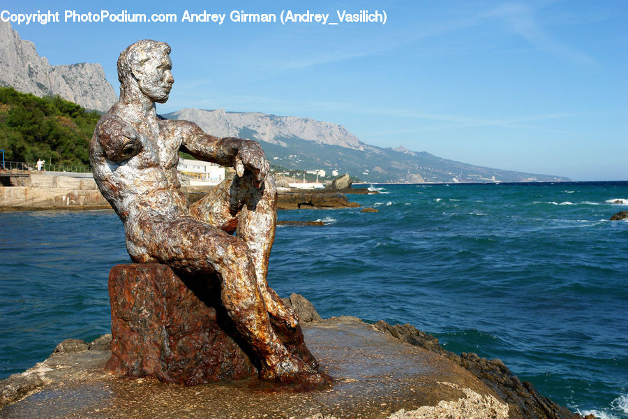 Art, Sculpture, Statue, Promontory, Gargoyle, Beach, Coast