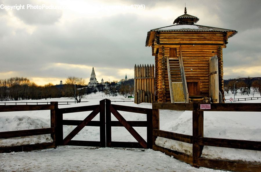 Gazebo, Fence, Cabin, Hut, Rural, Shack, Shelter